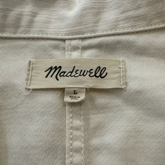 Madewell Drakefield Oversized Shirt-Jacket in Ecru Women’s Size Large - Picture 5 of 14